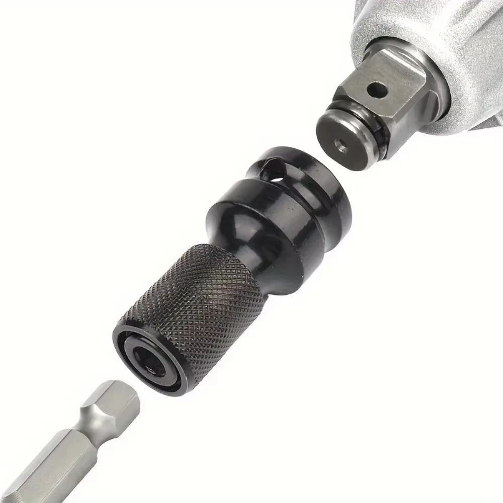 

1pc Impact Wrench to Drill Adapter 1/2 to 1/4 Hex Converter Socket Extension Bit Holder for Electric Wrench and Power Tools