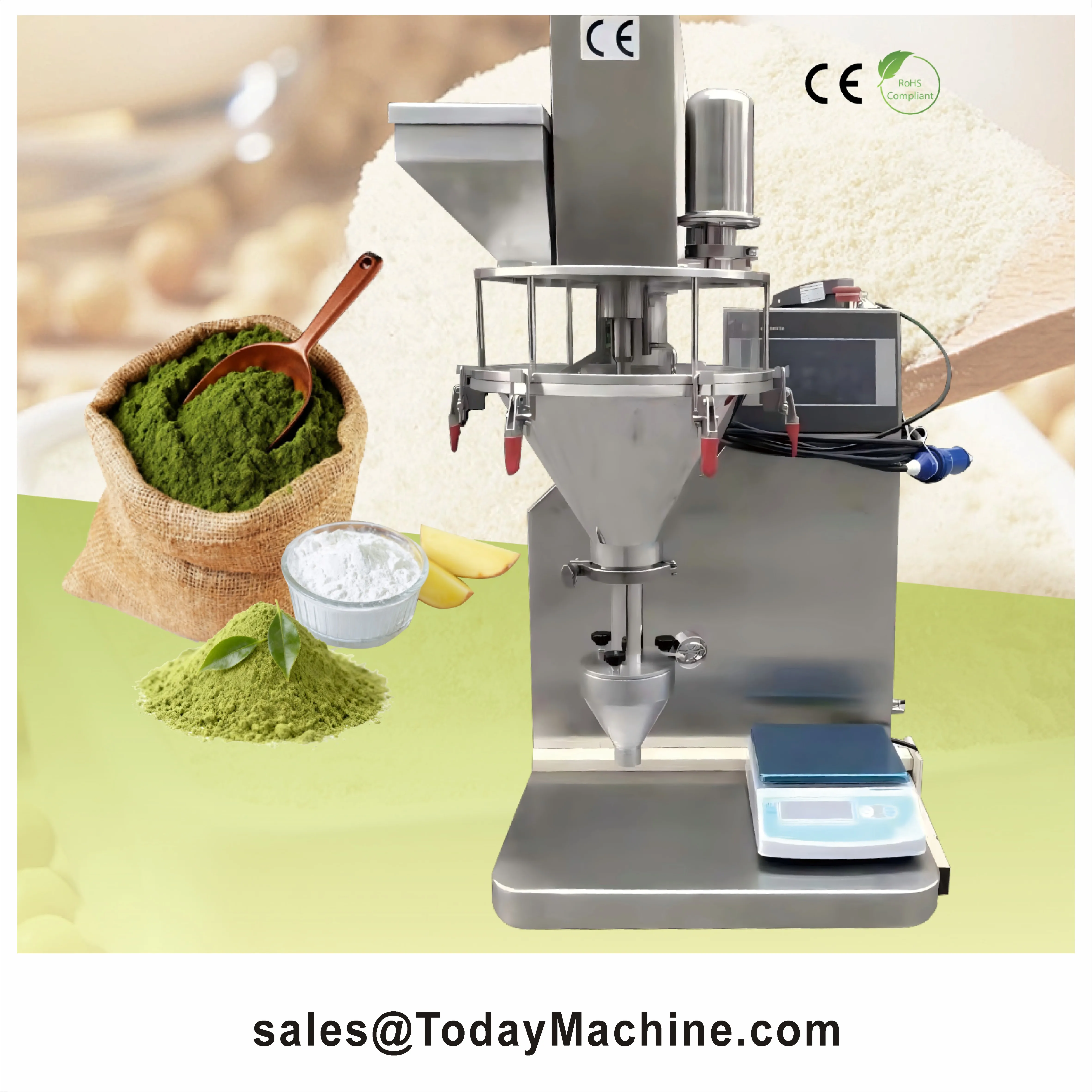 Semi-Automatic Tabletop 1-100g Auger Powder Filler Filling Machine for Small Pellets Dry Powders