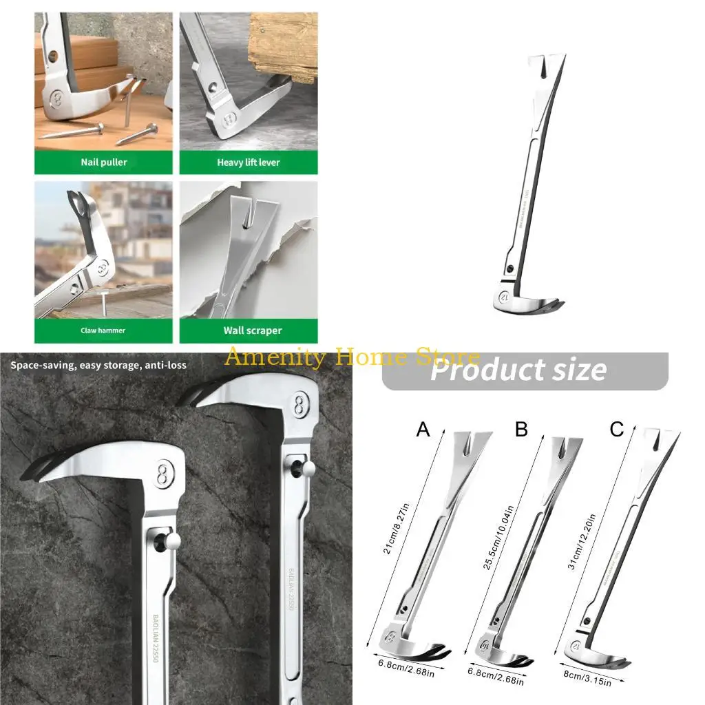 F26C Premium Steel Hammer And Crowbars Combination For Carpentry Furniture Assembly And Demolitions Work