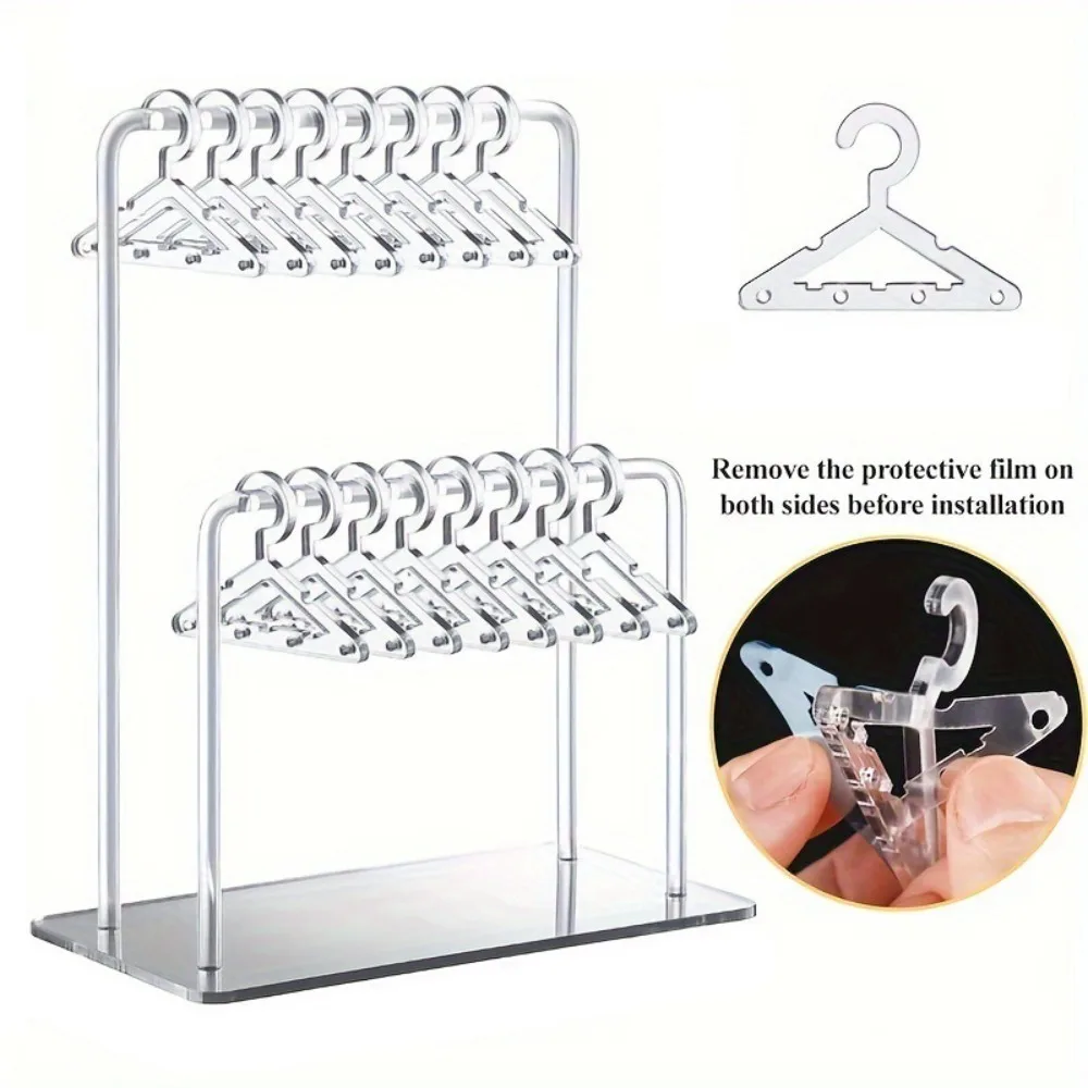 Jewelry Organizer 16pcs Hangers Shaped Jewelry Holder Detachable Acrylic Dangle Earrings Display Racks DIY Transparent
