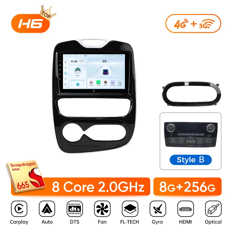 Ainavi Autoradio Voor Renault Clio 4 2012 - 2018 Draadloze Carplay Android Auto Multimedia Speler Stereo 2Din 4G Wifi DSP