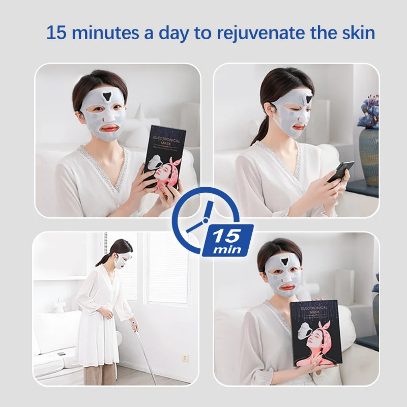 Nieuwe Ems Gezichtsmasker Lage Frequentie Microstroom Dubbele Kin Verminderen Schoonheid Face Lifting Machine Hydratatie Huidverstrakking Masker