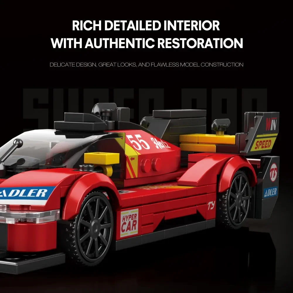 307 個チャンピオン車ビルディングブロック都市スポーツ車両 1:24 モデルレンガデスクトップディスプレイ子供 DIY パズルおもちゃホリデーギフト