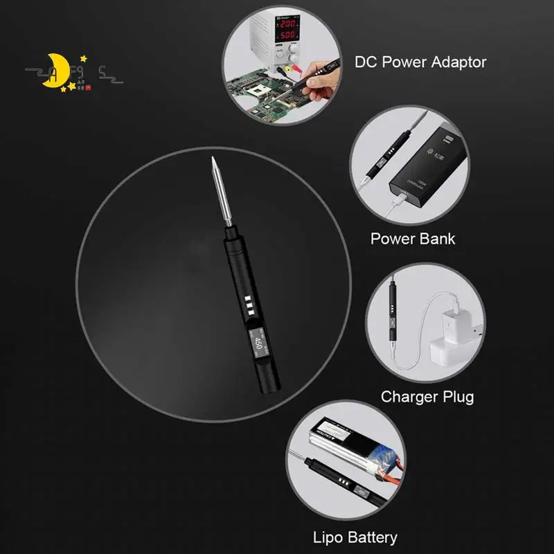 

AF95-1Set PTS200 V2 PD 100W Electric Solder Iron Portable Black Support PD3.0 Firmware Upgrade , B2 Tip