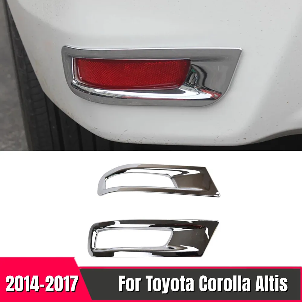 

Chrome Rear Bumper Fog Light Lamp Cover Trim Reflector Foglight Garnish Molding Accessories For Toyota Corolla Altis 2014-2017