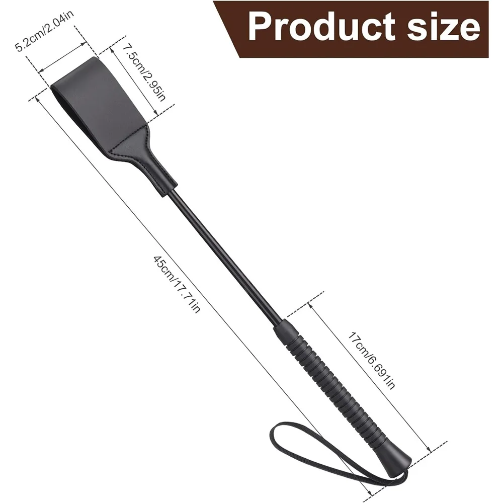 18-calowy bat jeździecki, wysokiej jakości bat jeździecki do sportów jeździeckich, czarny, z antypoślizgowymi uchwytami