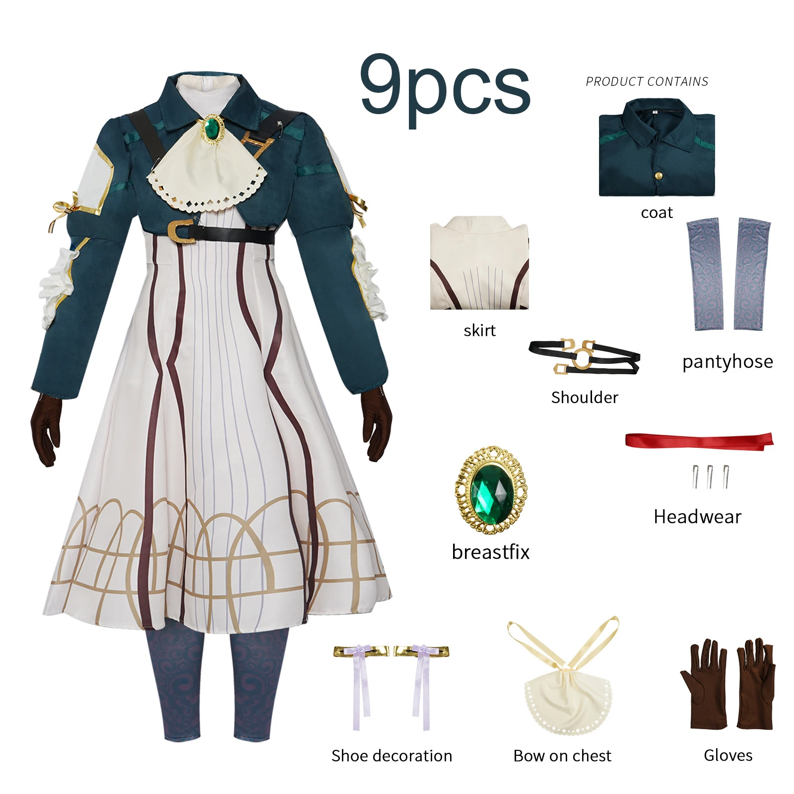 Anime Violet Evergarden Cosplay Costume Princess Maid Dress Anime Violet Evergarden Costume for Women Halloween Size XS-3XL