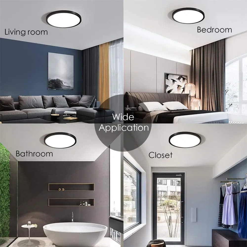 Taloya Black Led Light Fixture montaggio a incasso a soffitto, apparecchio a montaggio superficiale per camera da letto ufficio portico vano scale Utility Room 12