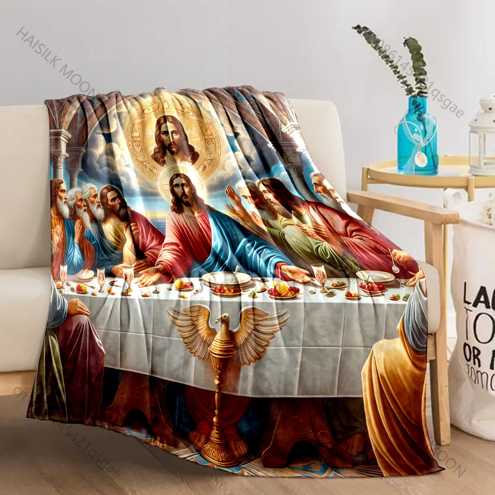 1PC The Last Supper Artwork Print Believer Pray blanket Warm soft flannel material suitable for all seasons luxurious gift