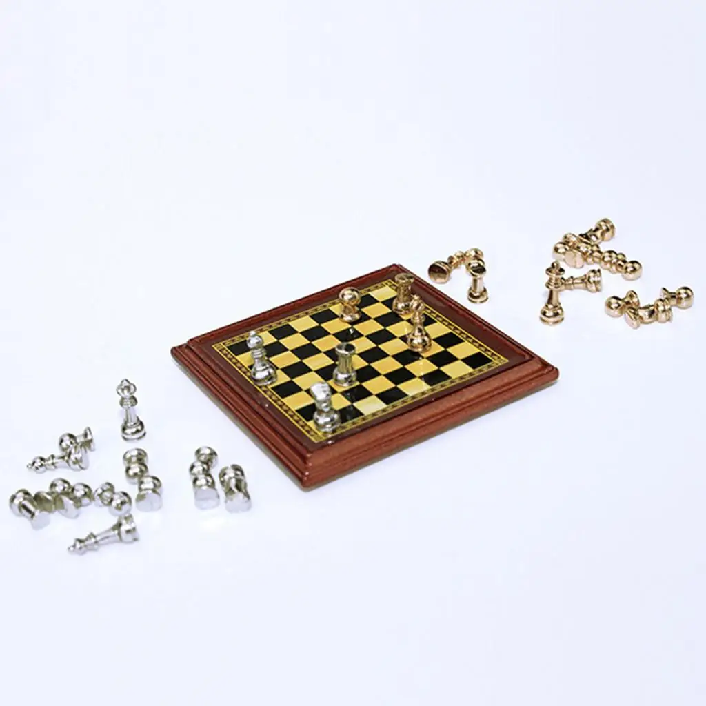 1/12 Dollhouse Miniature Accessories Set Board Simulation Furniture Model Toys for Doll House Decorations