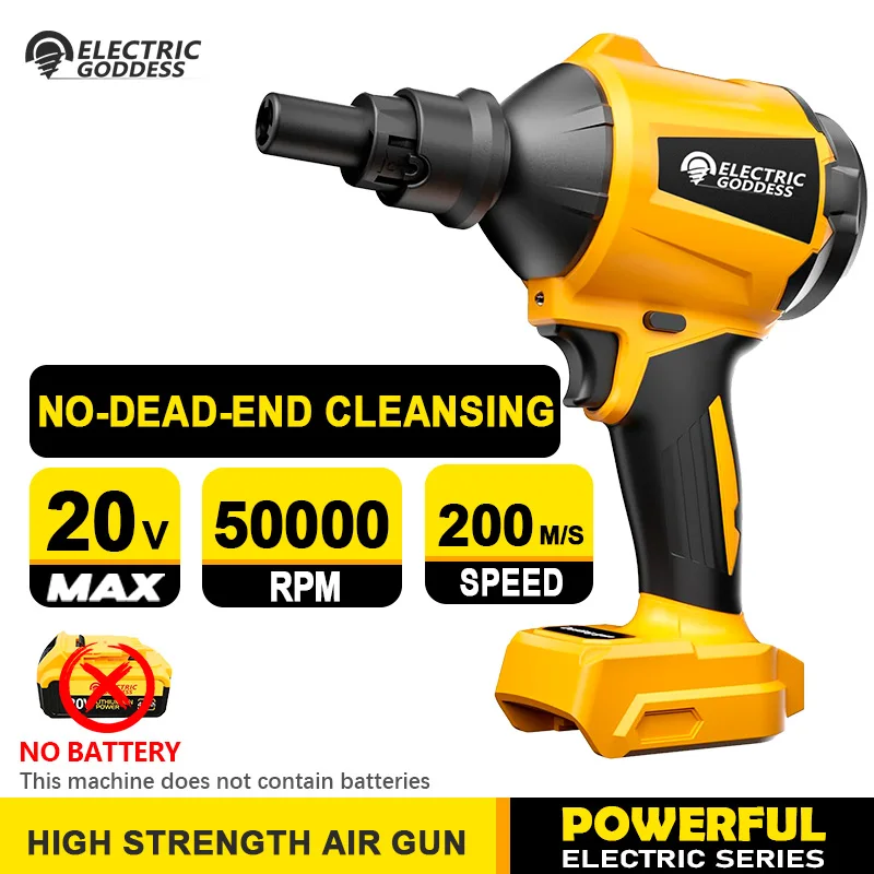 

Electric Goddess Brushless Cordless Air Duster Blower Electric Air Gun Handheld Multifunction Power Tool For Dewalt 20V Battery