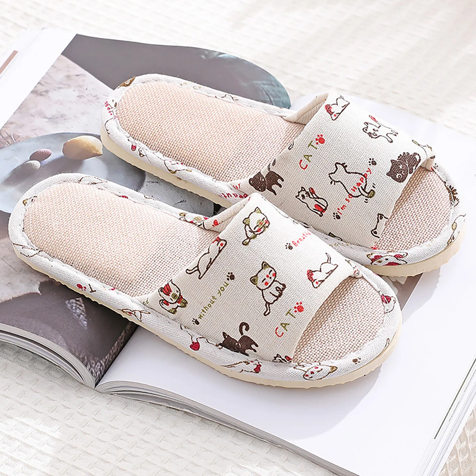 New Foam Bottom Linen Slippers Female Home Summer Spring And Fall Seasons Japanese Wooden Floor Non Slip Cotton Linen Slippers