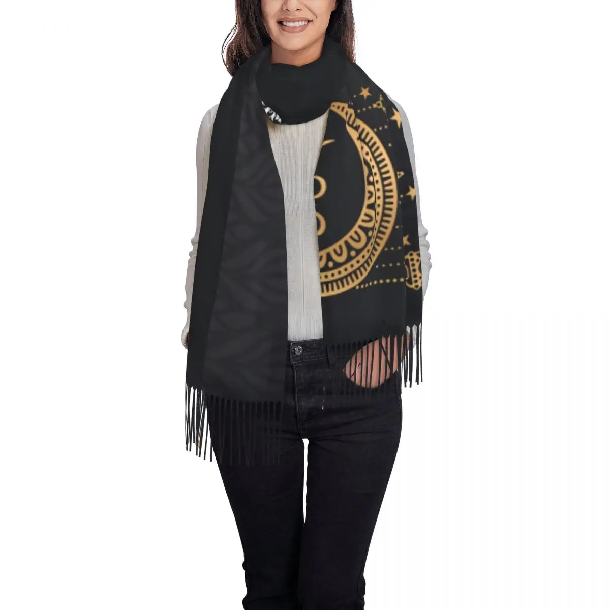 Personalized Print Eid Mubarak Ramadan Scarf Women Men Winter Warm Scarves Kareem Shawl Wrap