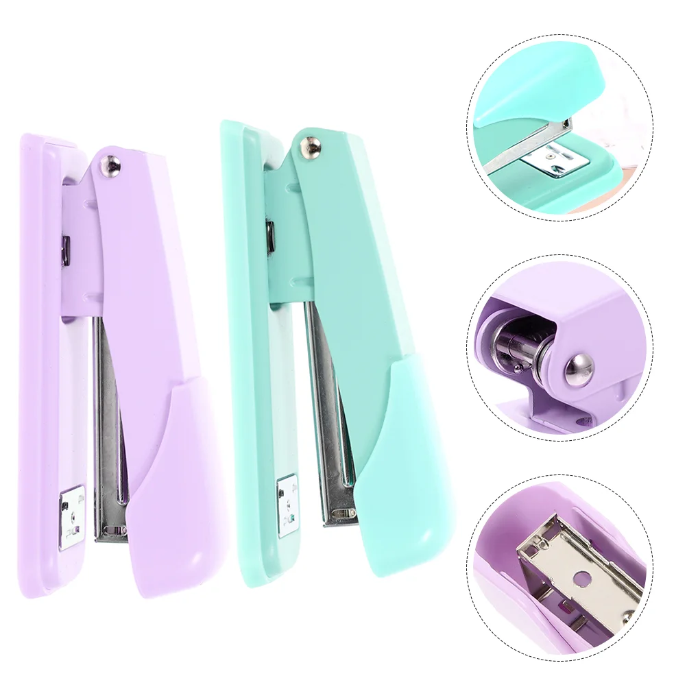 2 Pcs Stapler Staplers Heavy Duty Handheld Office Metal Classroom for Desk Student
