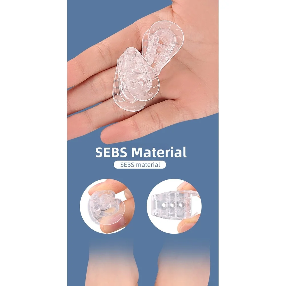 2 قطعة فاصل تداخل أصابع القدم شفافة SEBS فاصل أصابع القدم لملحقات مصحح الورم لتقويم العظام