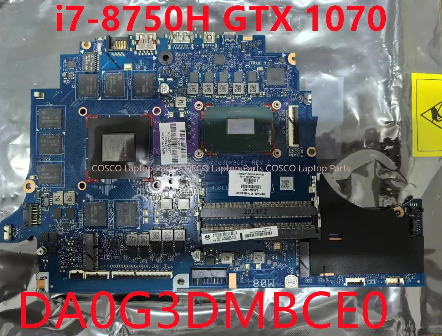 

DA0G3DMBCE0 REV:E TPN-Q211 For HP OMEN 15-DC Laptop Mainboard i7-8750H GTX 1070