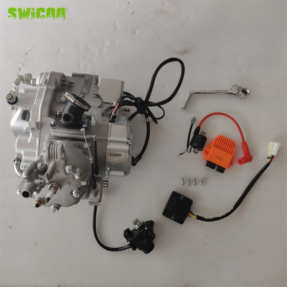 SWICOO Full Set Loncin MT250 Water Cooled Single Cylinder Electric/kick Starting Engine Assembly 2 Stroke 250cc Engine