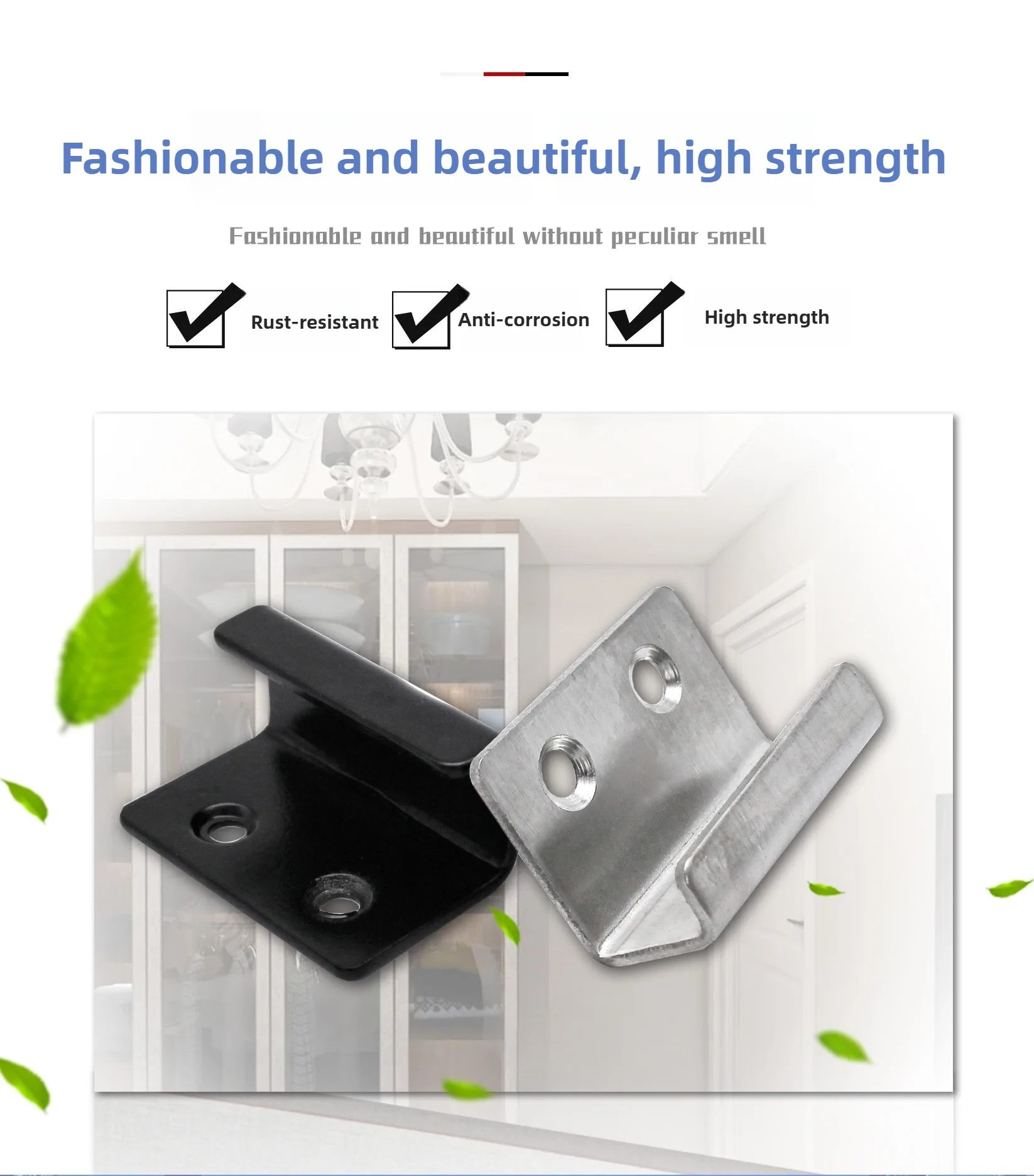 U-förmige Eckhalterung aus Edelstahl, Aufhängehaken, Türhalterung, Keramikfliesen-Displayhalter, Schnalle, Möbelverbindungselement, Hardware – Detail 3