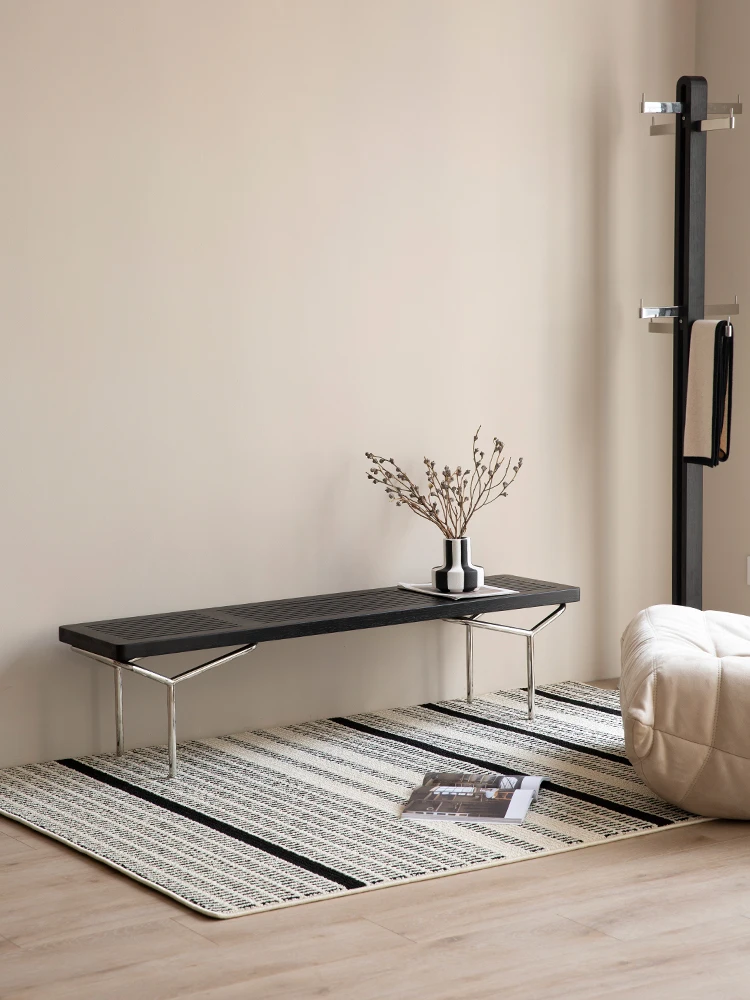 

Nordic asymmetrical bench household dining table stool solid wood stool surface home shoe change stool bedroom cloakroom bench