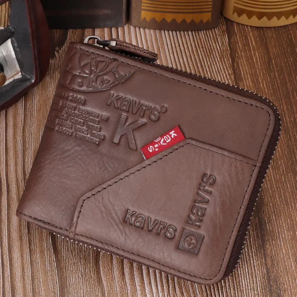 KAVIS Senior Genuine Leather Slim Card Holder Wallet For Men Women Super Value Credit Bank Card Case Mini Unisex Money Bag