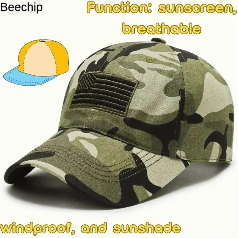 Men\'s Outdoor Sun Protection and Sunshad Youth Camo Duck Tongue Spring and Autumn Middle Age Baseball Hat