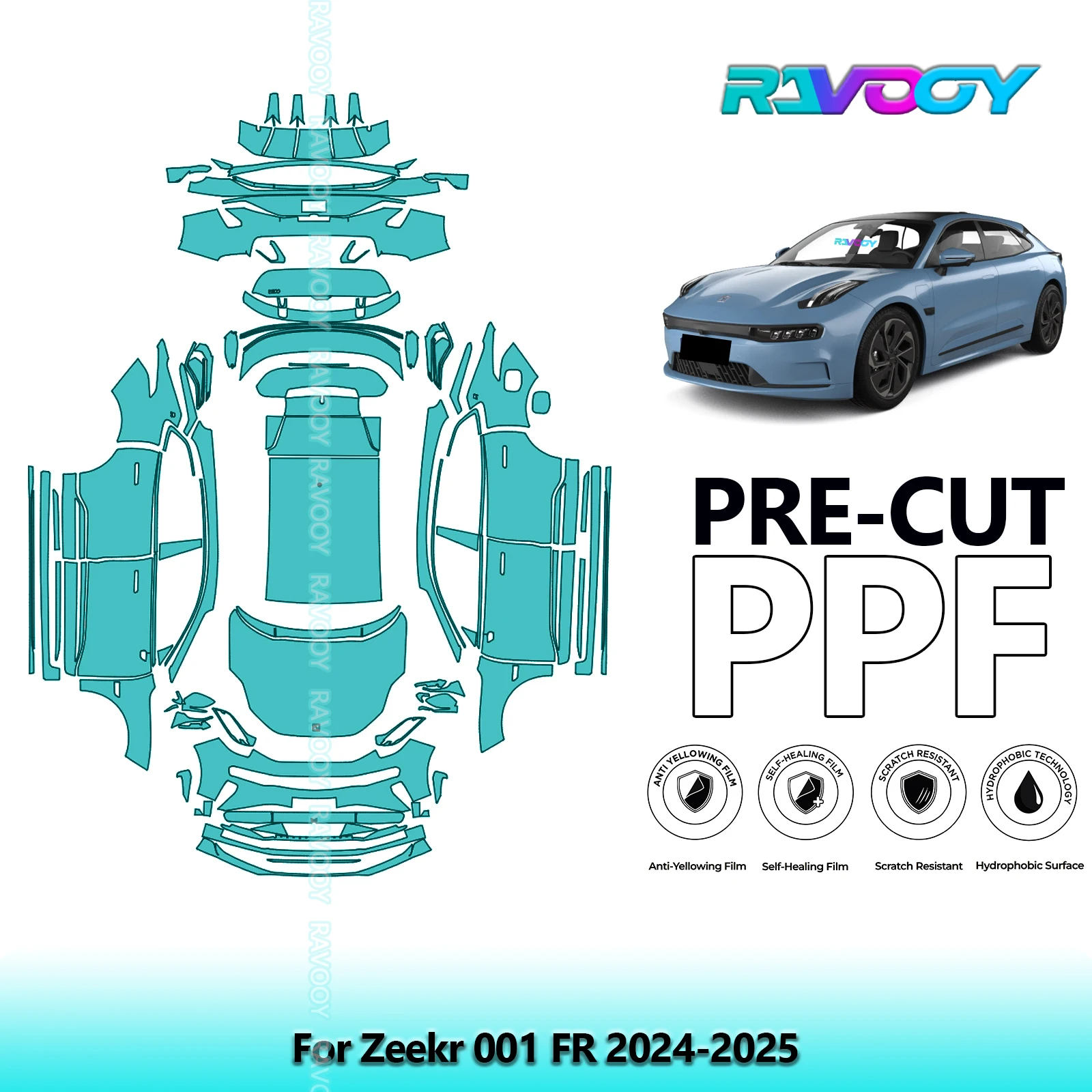 

Car Precut Paint Protection Film Full Vehicle Anti-scratch Exterior TPU PPF For Zeekr 001 FR 2024-2025