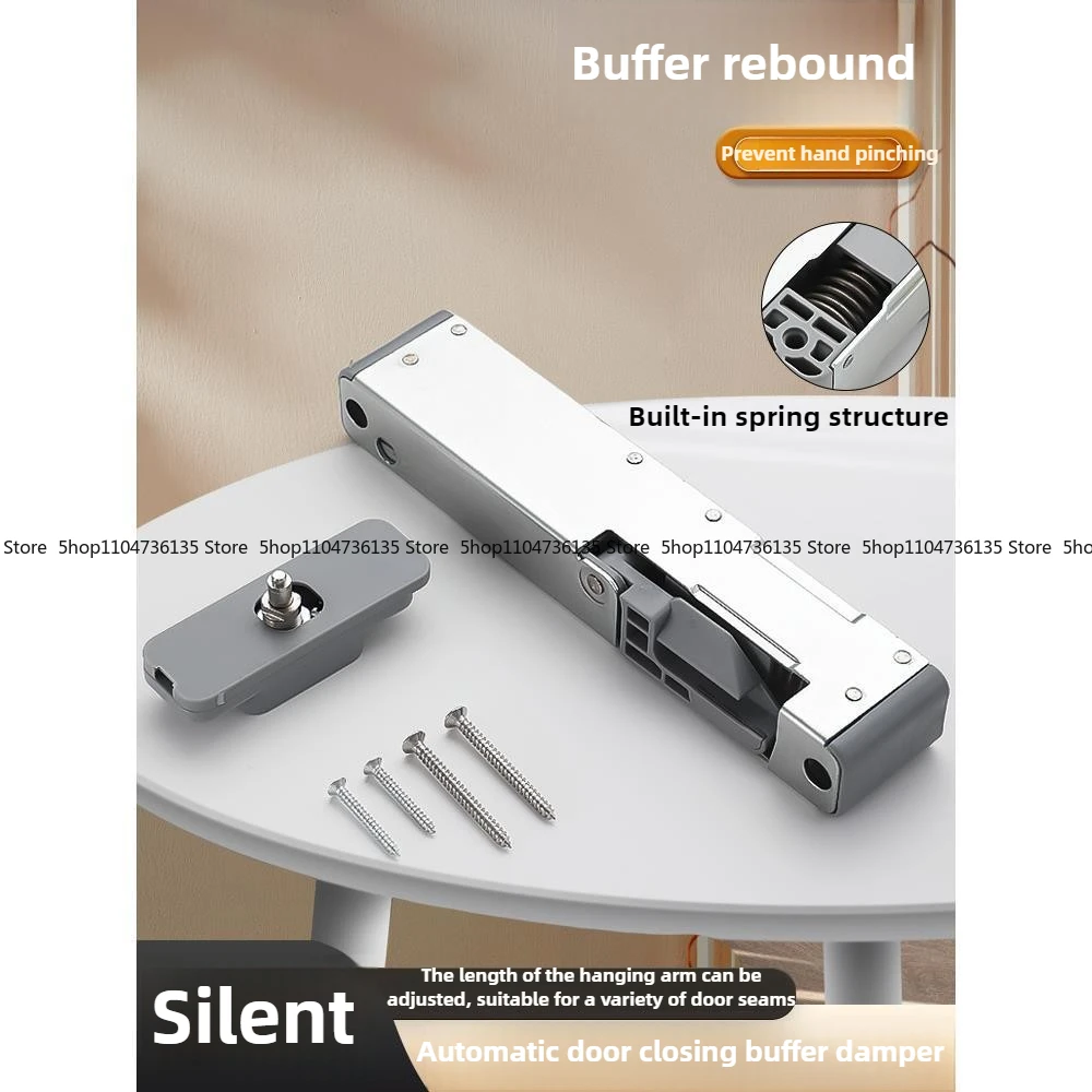 Invisible Door Hydraulic  Damping Buffer, Hidden Household  Closing Silent Concealed Door Closer, Anti-clamping