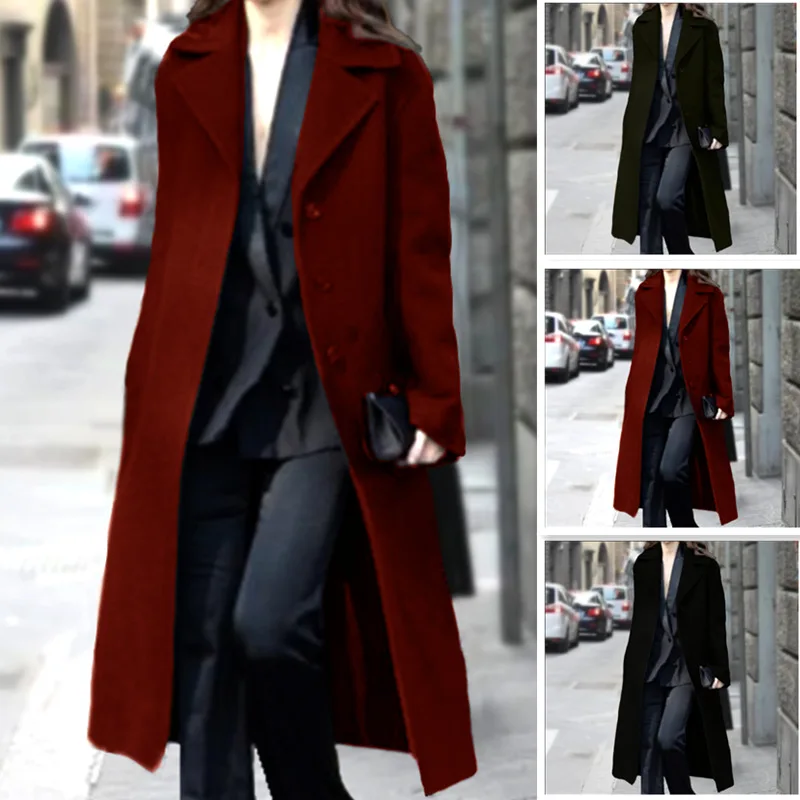 

Autumn Winter Thiened Woolen Coat Long Fem Outerwear Large Size Quali Cross-Border Nicole Coat Hooded Chinese Production