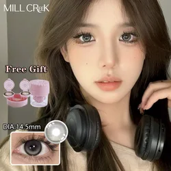 MILL CREEK 1 Pair Color Contact Lenses with Myopia Degrees Eyes Contacts Lenses Beauty Pupil with Free Cleaning Tools Yearly Use