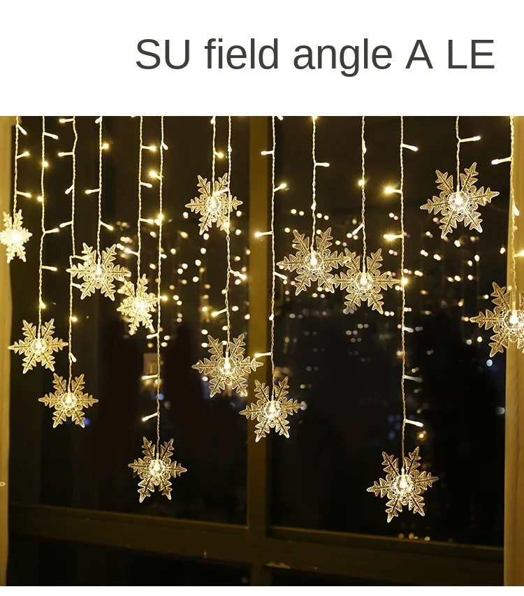 3.5M Christmas Lights LED Fairy String Lights Snowflake Curtain Garland Waterproof For Holiday Party Xmas Decoration 2026