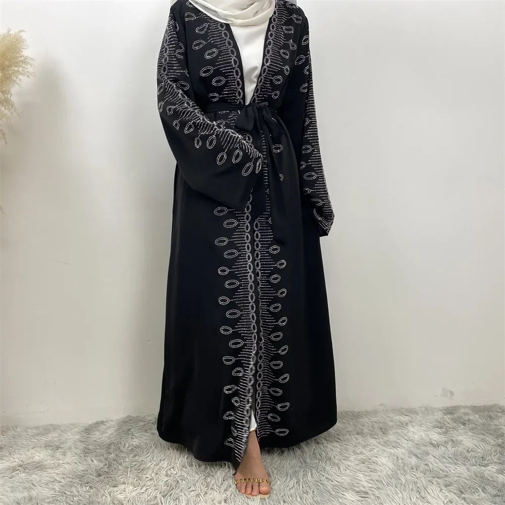 

Luxury Diamonds Dubai Abayas for Women Eid Muslim Dress Wedding Party Kebaya Kimono Kaftan Caftan Marocian Femme Musulmane Robe