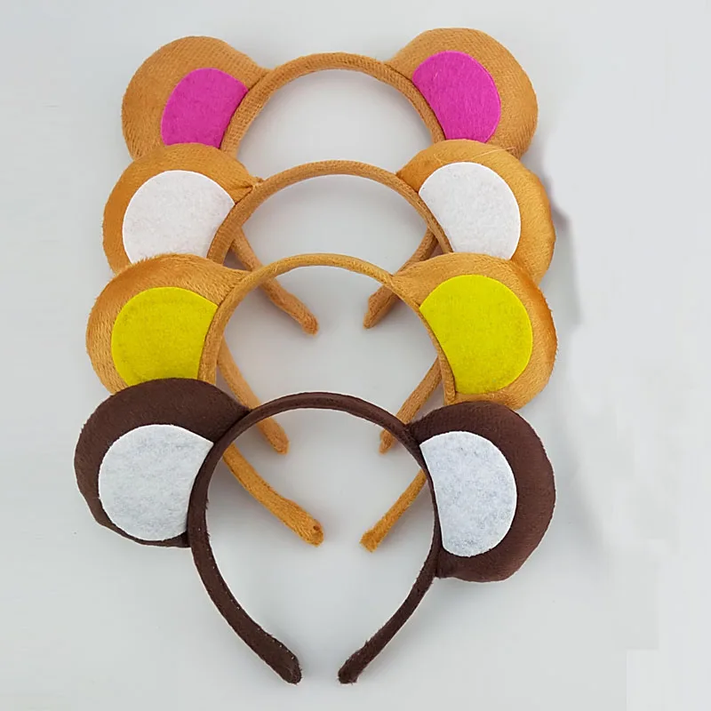 

10pcs Adult Kids Party Monkey Ears Headband Bow Tie Tail for Birthday Gift Animal Hair Bands Plush Halloween Costume Cosplay