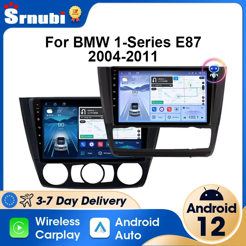 2 Din Android 12 Carplay Auto Car Radio for BMW 1-Series 1 Series E87 E81 E82 E88 2004-2011 Multimedia Player Stereo Head Unit