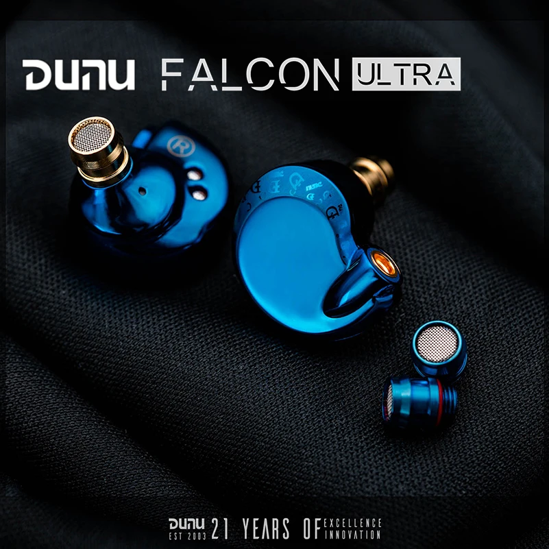 DUNU FALCON-auriculares intrauditivos con controlador Ultra dinámico, aleación de Audio de alta resolución IEM, diafragma puro metálico MMCX, auriculares con cable de pulg de 3,5/4,4mm