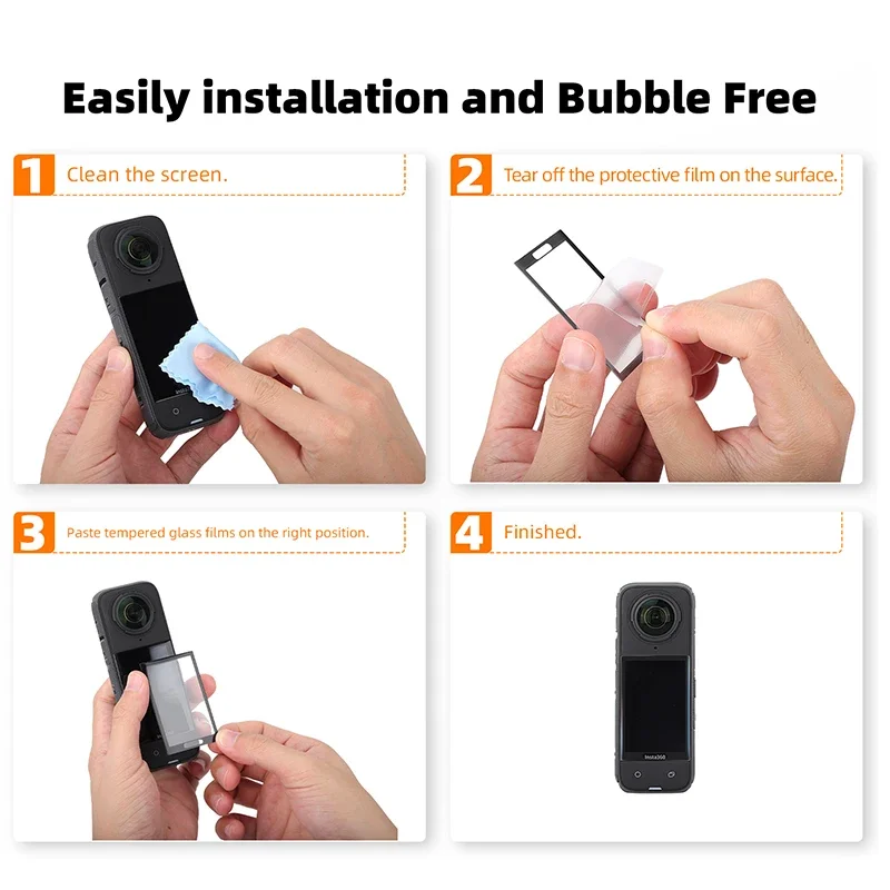 Scratch-proof Protective Film for Insta360 X4 Screen Protector 9H Tempered Glass Oil-proof Film Action Video Cameras Accessories