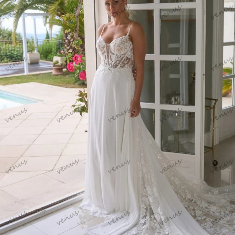 

Vintage Wedding Dresses Pretty Bridal Gowns Lace Appliques Spaghetti Straps Robes Sweetheart Vestidos De Novia Customized 2025