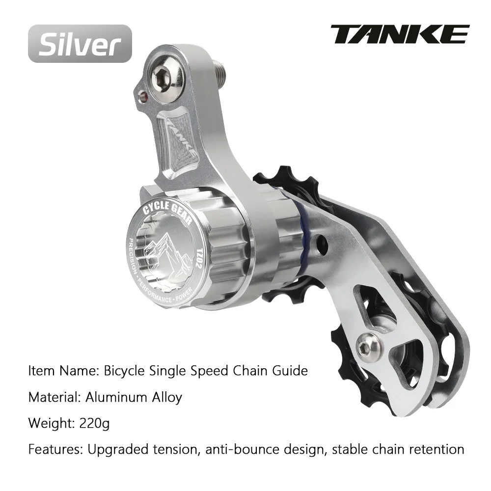 TANKE Single-Speed-Kettenspanner aus Aluminiumlegierung, Dropout-Montage, versiegelte Feder, Anti-Bounce, 20 mm verstellbar, MTB-Fahrradführung TZ02