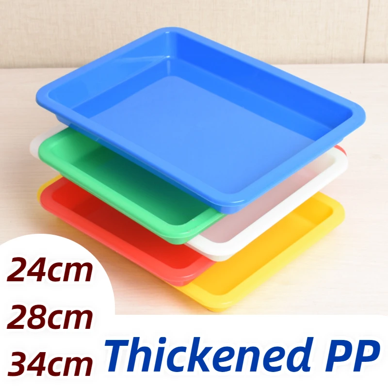 Square Plastic Trays Thicken Tea Breakfast Bread Snack Tray Dish Plate Bathroom Cosmetics Storage Rack Kitchen Organizer Serving