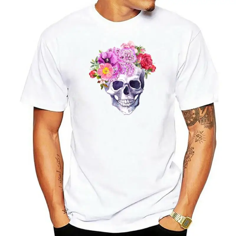 Hillbilly Flowers Skull Punk T Shirt Women Fashion Casual Short Sleeve Sun Flowers Tshirts Chemise Femme Tops Mujer Verano 2023