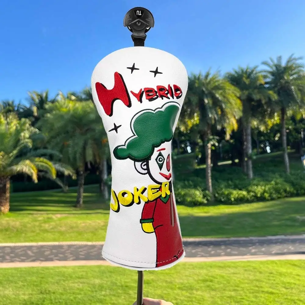 

Leather Golf Putter Cover Embroidery Head Covers Mallet Putter Golf Club Headcover Clown Golf Headcover Golf Putter Headcover