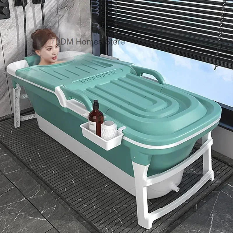 Simple Portable Bathtubs Adult Folding bathtub Household Foaming hot Tub Adult Bathing Tub Full Body Sweat Steam Bathing Basin