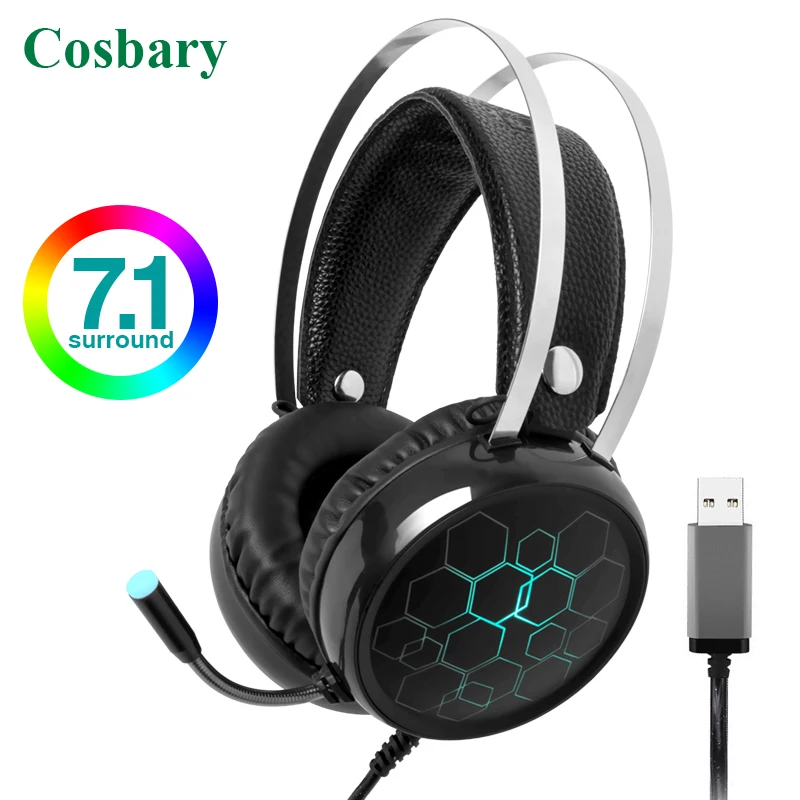 Gaming Headphones 3.5mm LED Light Earphone Stereo Surround  Headset with Noise Reduction Microphone for PC Computer Laptop PS4