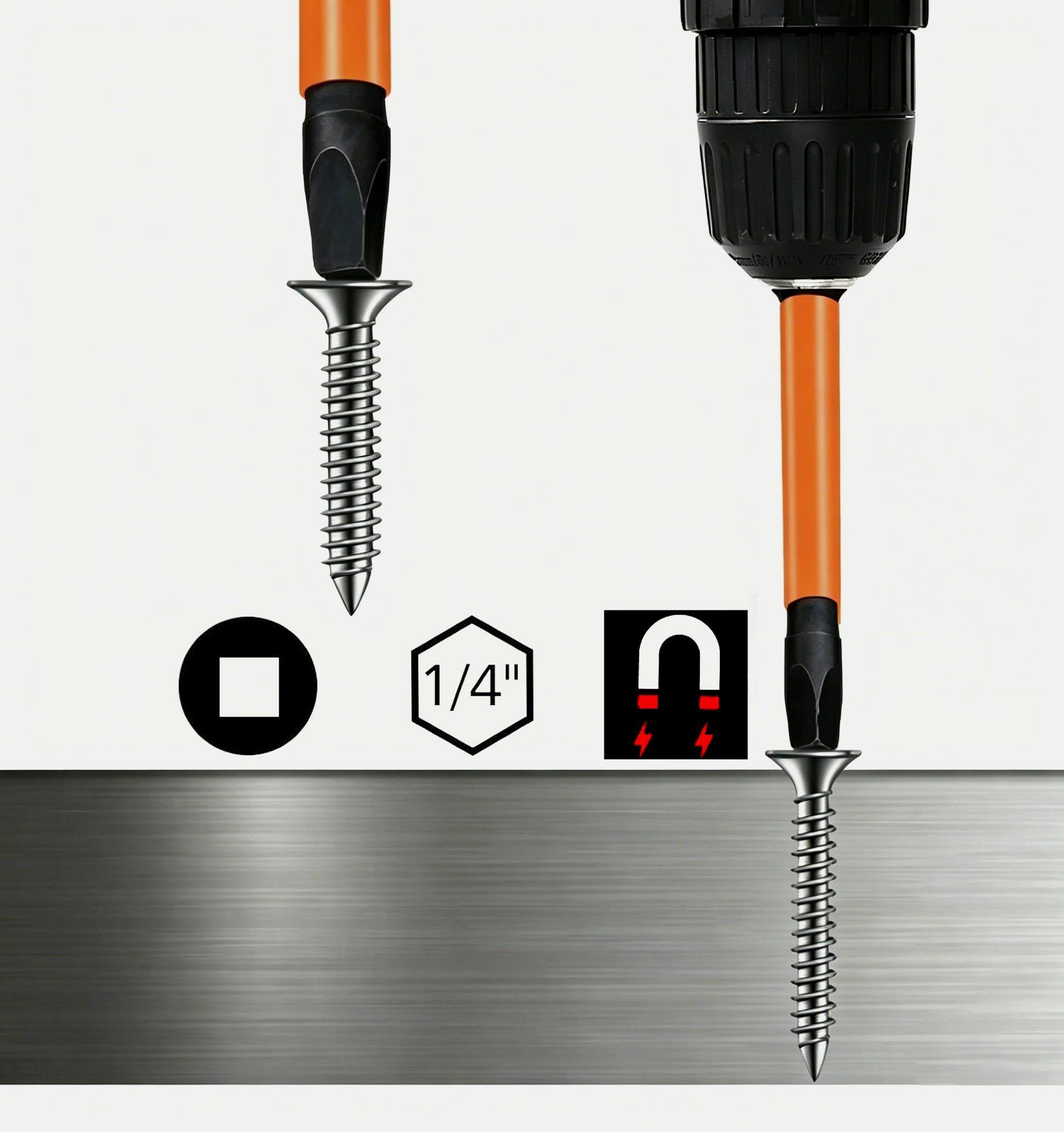 Picture 6: 12-Pack Square Drive Bits S2 Alloy Steel Square Bit Set Magnetic Heads Square Head Screwdriver Sizes #0, 1, 2, 3, and #4