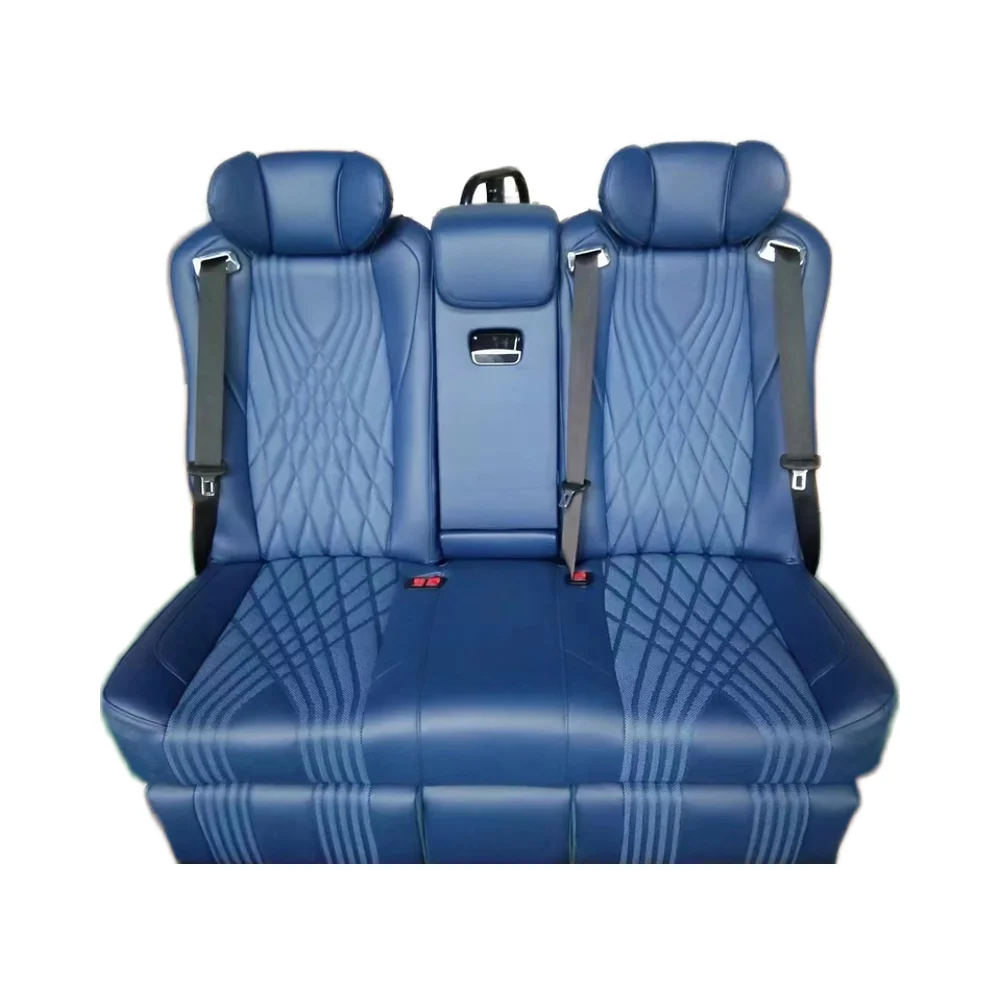C ustom VIP الخلفي الثلاثي المدرب 3-مقعد فان مقعد مع شاشة تعمل باللمس سرير مستلق تعديل مقاعد السيارة