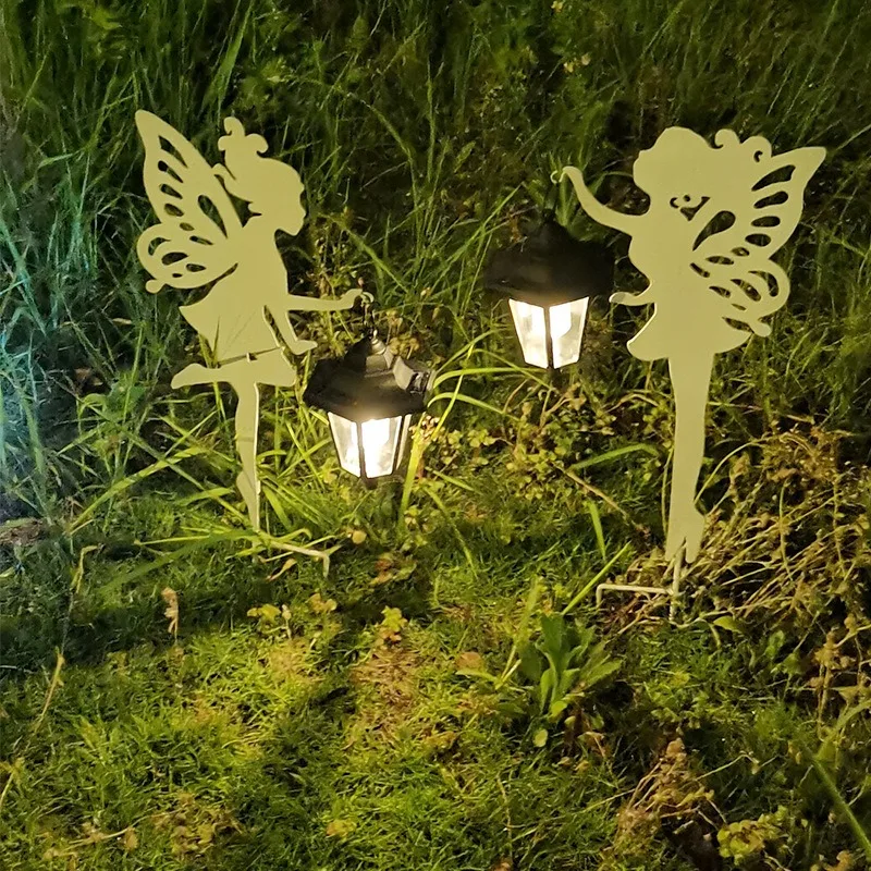 

2Pcs Solar Outdoors Lights Gardens Floor Insertion Courtyard Iron Flower Fairy Lawns Villa Atmosphere Party Holiday Decor Lamps