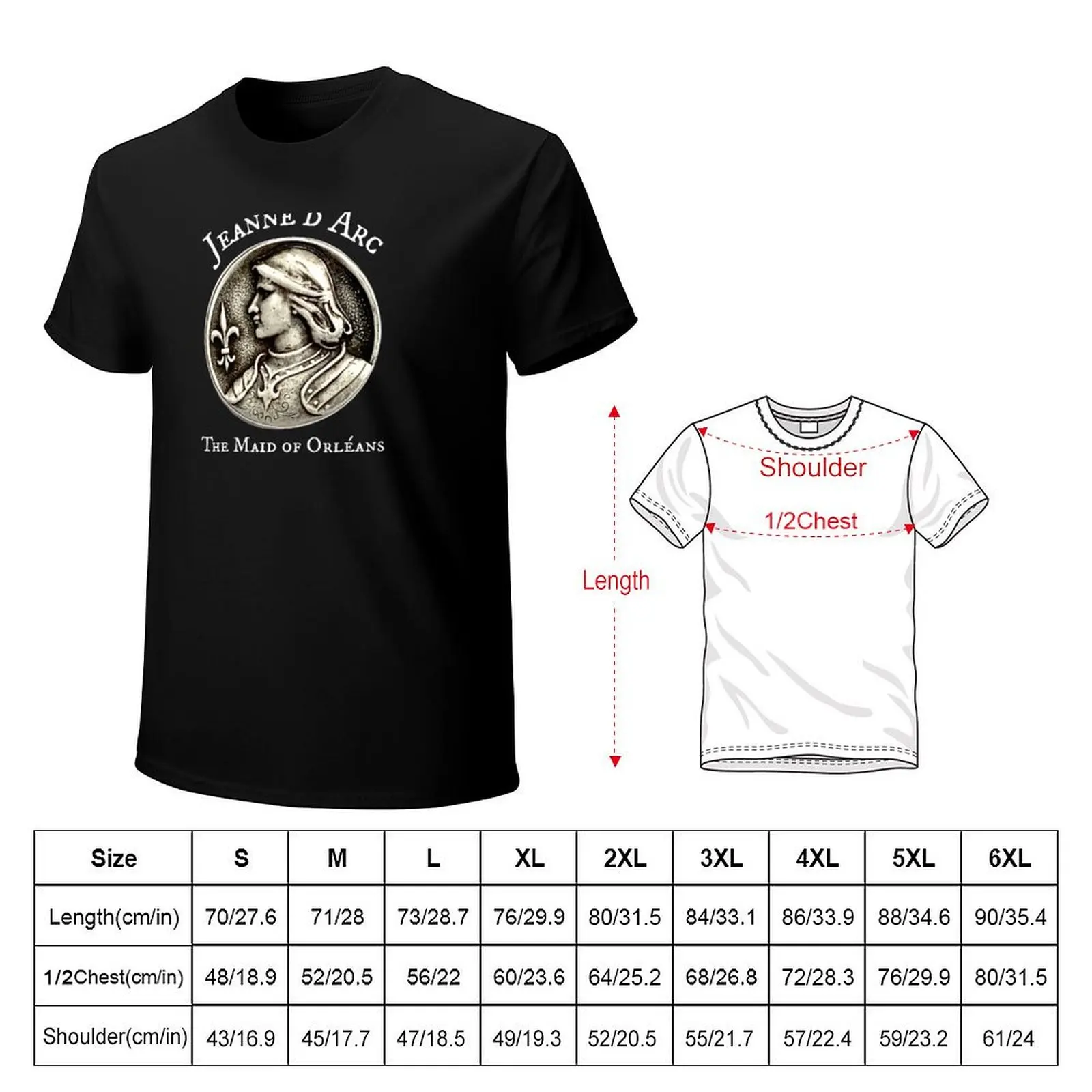 Joan of Arc Shirt Jeanne d’Arc The Maid of Orleans T-Shirt Large Size Casual Tee Shirt