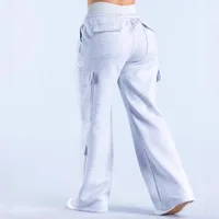 2026 Women‘s Wide Leg Cargo Pants  Elastic Waistband with Large Pockets Casual Fitness Sportswear Y2k Long Pants - Image 4