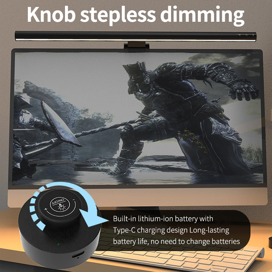 

Wireless Remote Control Computer Monitor Light 42cm Eye Protection Desk Lamp for Office Work Game Display Screen Hanging Light