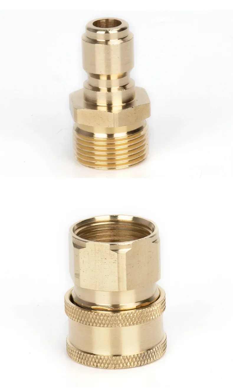 M22 Messing-Schnellanschluss-Adapter-Set, 14/15 mm Hochdruckreiniger-Schlauchanschluss für Autowaschmaschine und Pistolenrohre – Detail 6