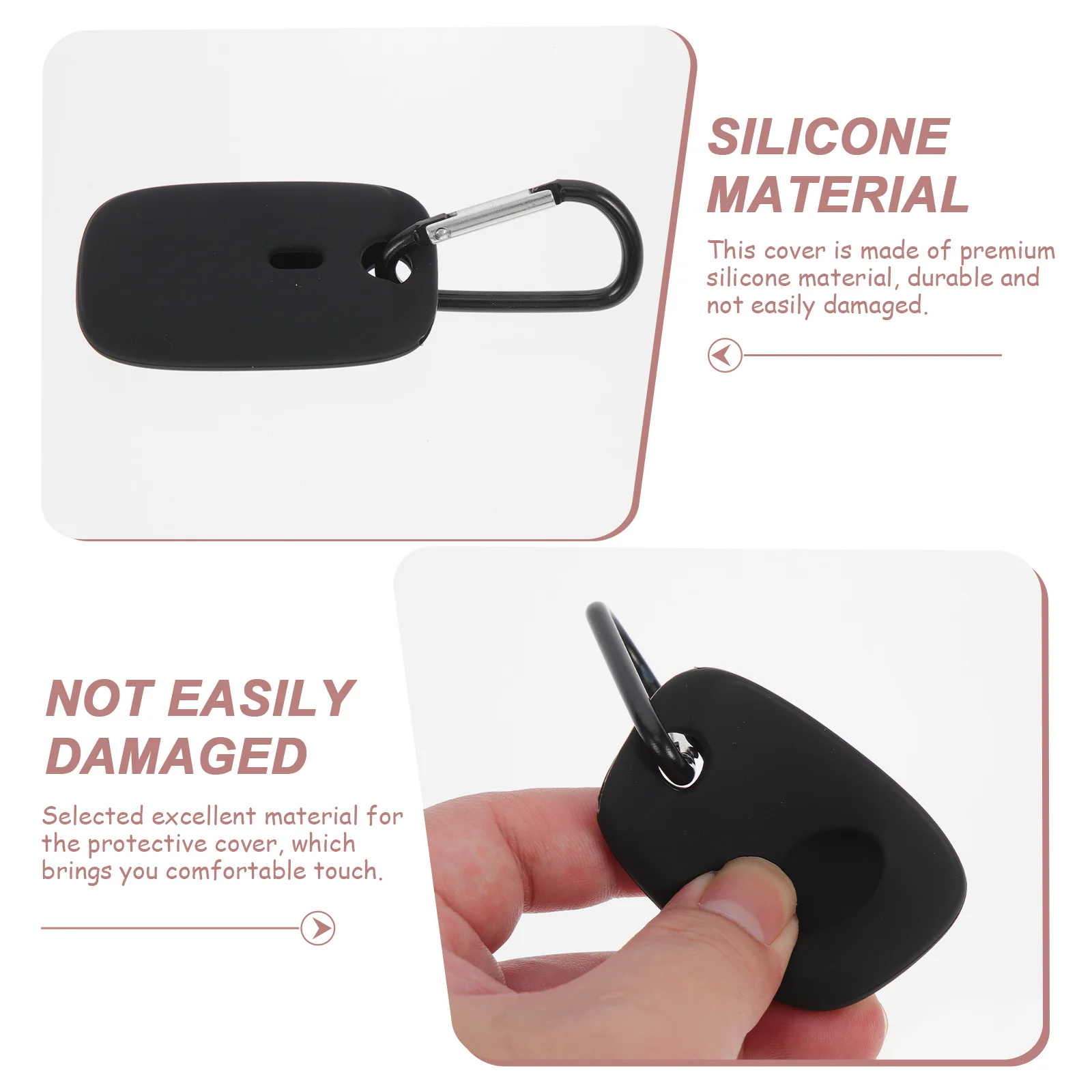 

2Pcs Tracker Protective Cover Silicone Case Simple Design Easy Install Case Keychain Protective Cover